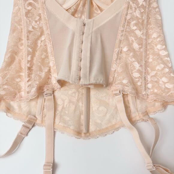 Carnival Vintage Deadstock Corset Peachy Nude Lace NWT 34D - Picture 7 of 9